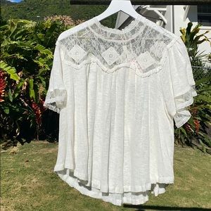 Free People Cape May Tee - IVORY COLORED